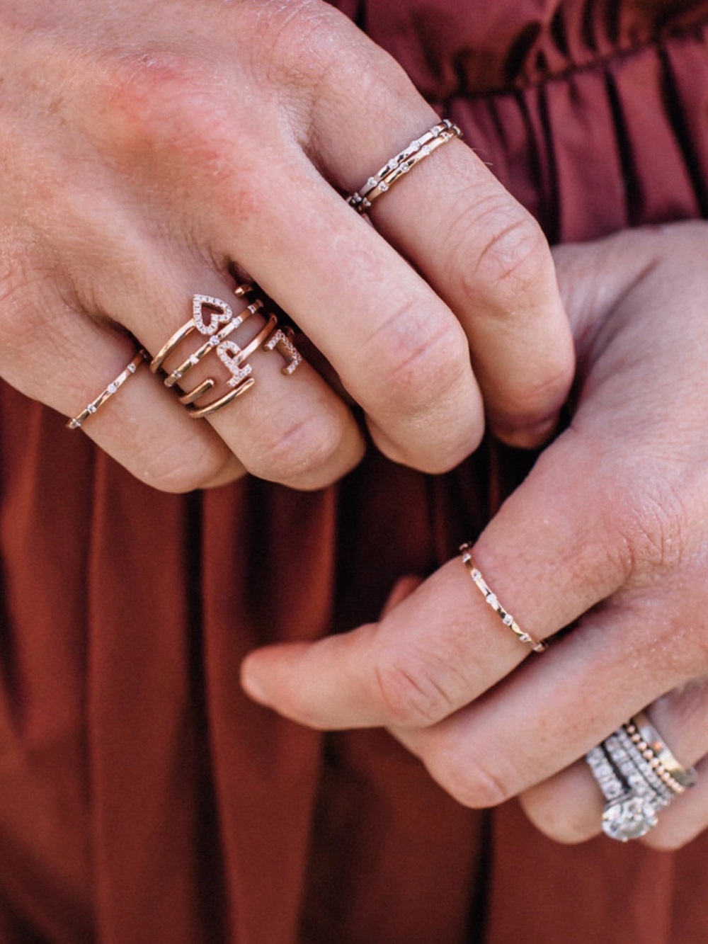 DRD X Liz Adams gold and diamond ring